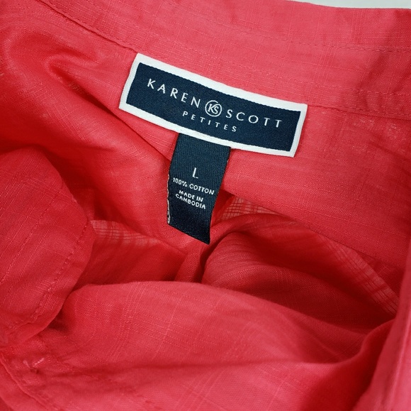 Karen Scott Button Down Dress Shirt - Picture 5 of 6